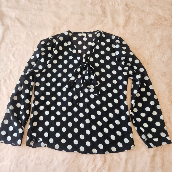 Polka Dot Blouse - Black and White - Picture 6 of 7